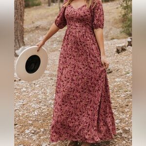 Pink Dessert Emmy Lou burgundy maxi dress